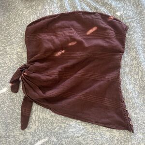 Free People Brown Strapless Top